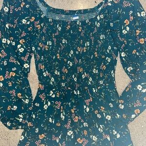 Old Navy Floral Mini Dress - Green and White